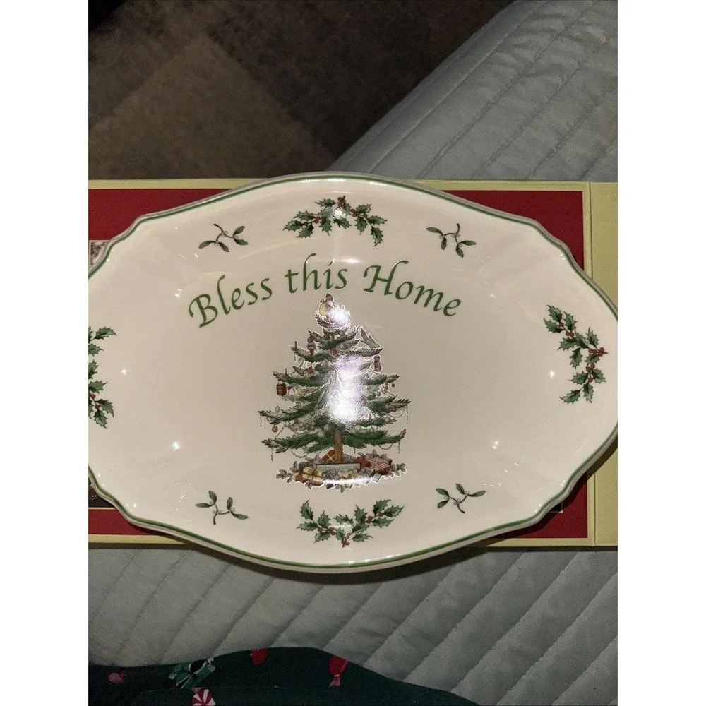 SPODE‎ Christmas Tree Bless This Home Tray 11
